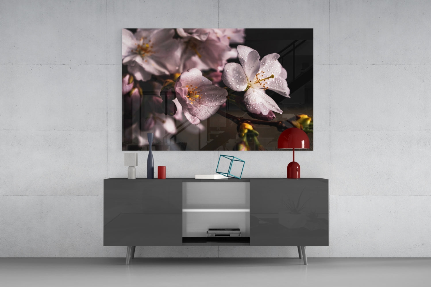 Macro Flower Glass Wall Art.