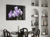 Purple Flowers panel adding poetic grace to a dressing area