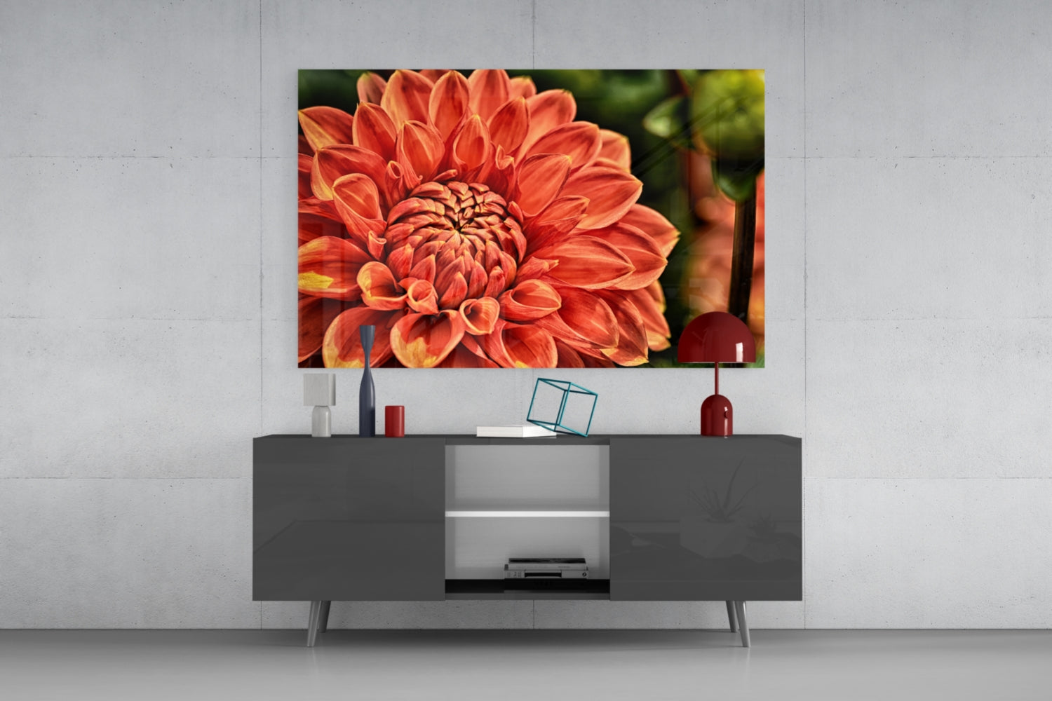 Orange Gerbera Glass Wall Art.