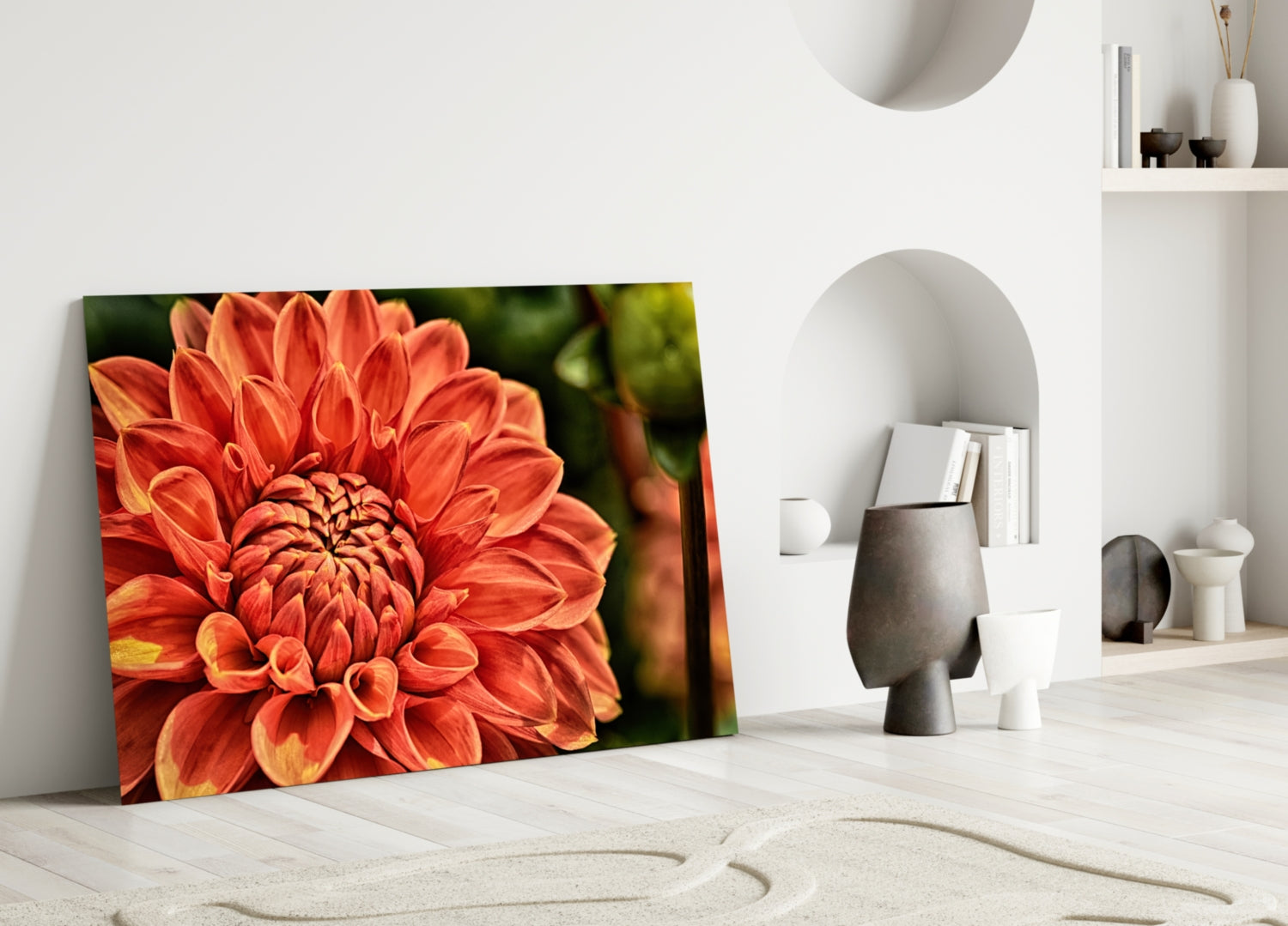 Orange Gerbera Glass Wall Art.