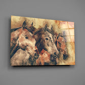 Three-horse panel bringing country warmth to a contemporary living space