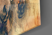 Horses artwork anchoring a country-modern wall in warm palette