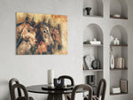 Horses panel adding leadership presence to a living room