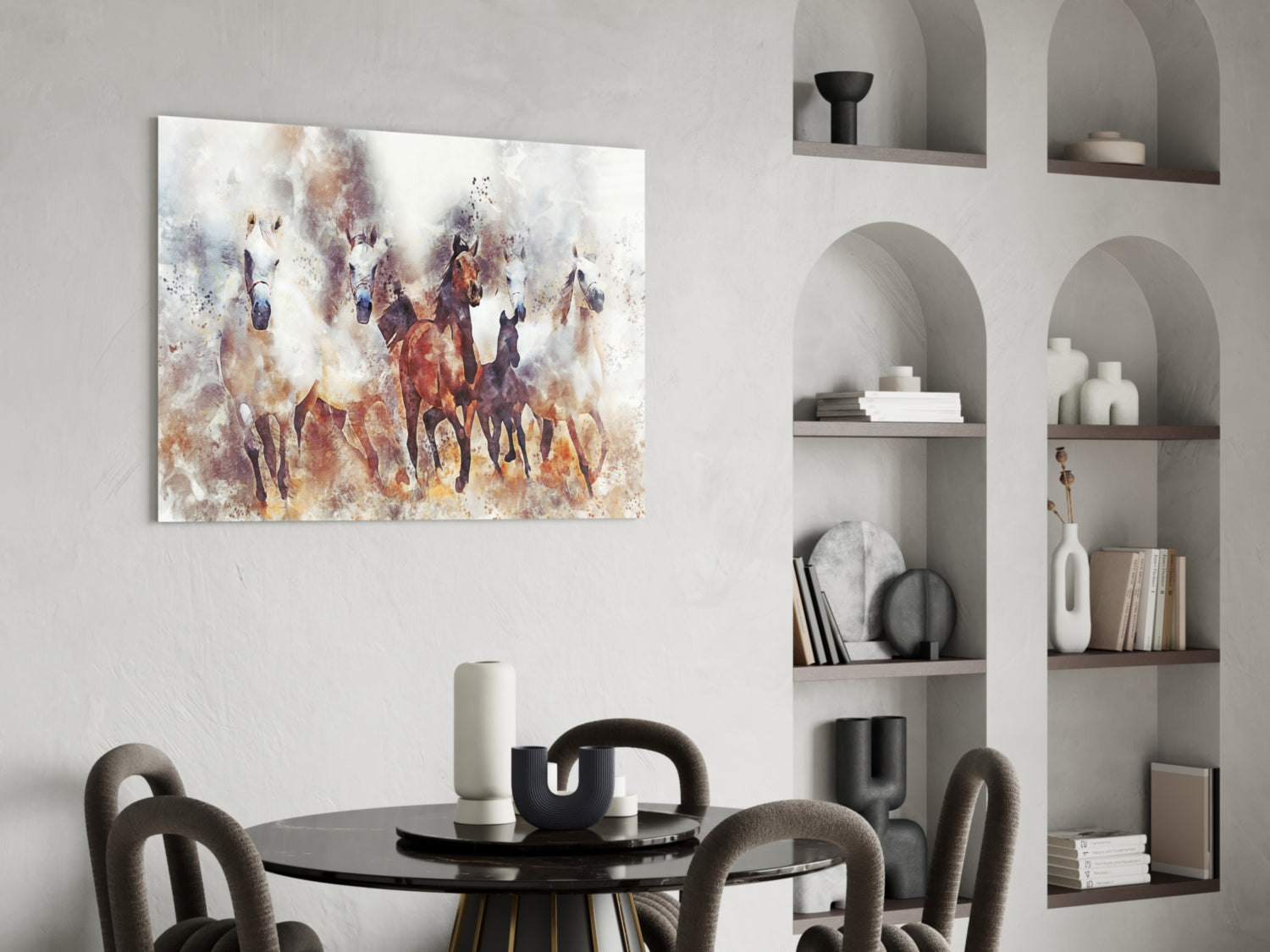 Running Horses Glass Wall Art.