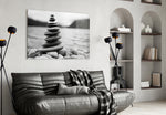 Pebbles glass wall art styled in a meditation space