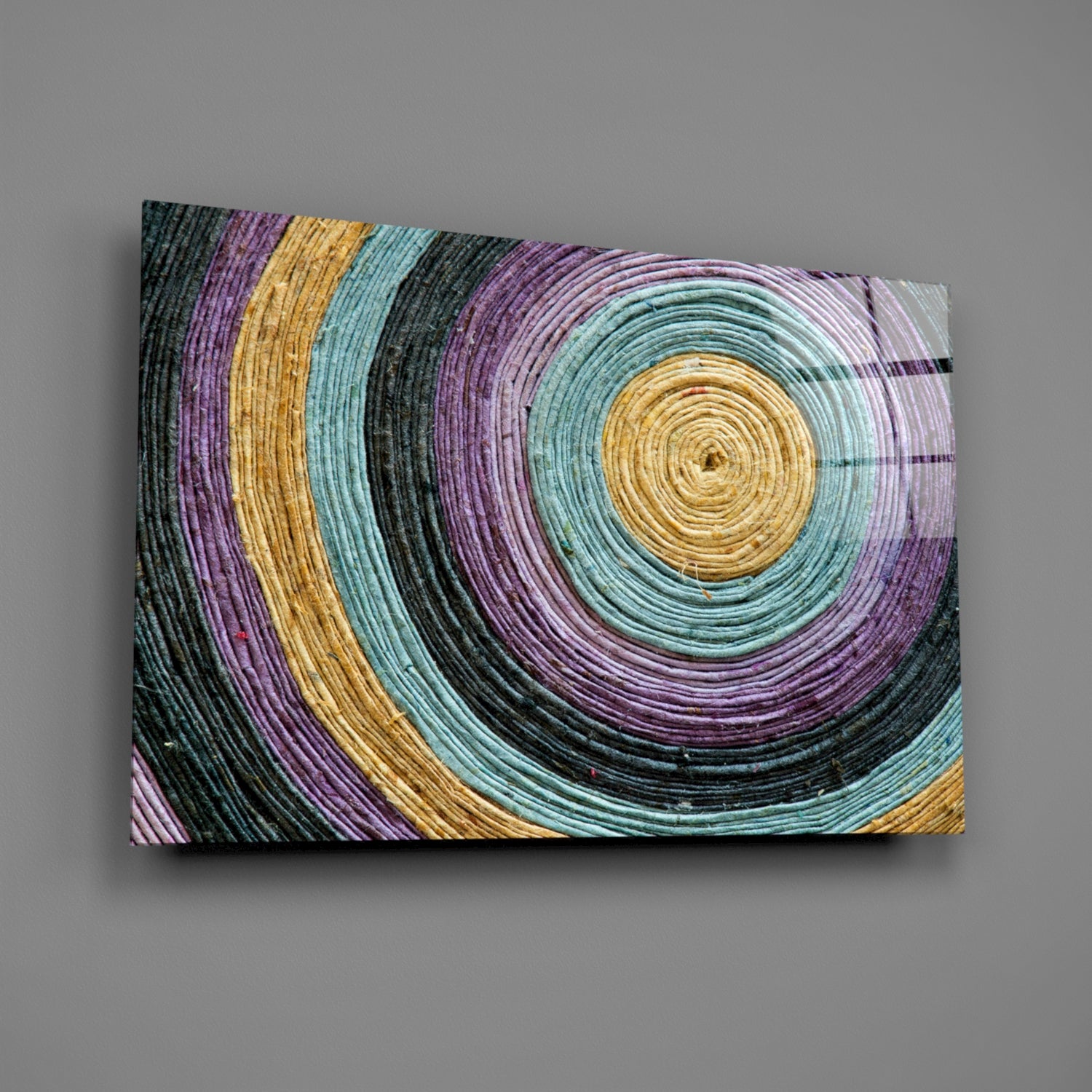 Colored Spiral Glass Wall Art.