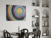 Colored Spiral panel adding crafted taste to a lounge