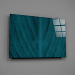 Teal leaf panel bringing biophilic calm to a contemporary living space