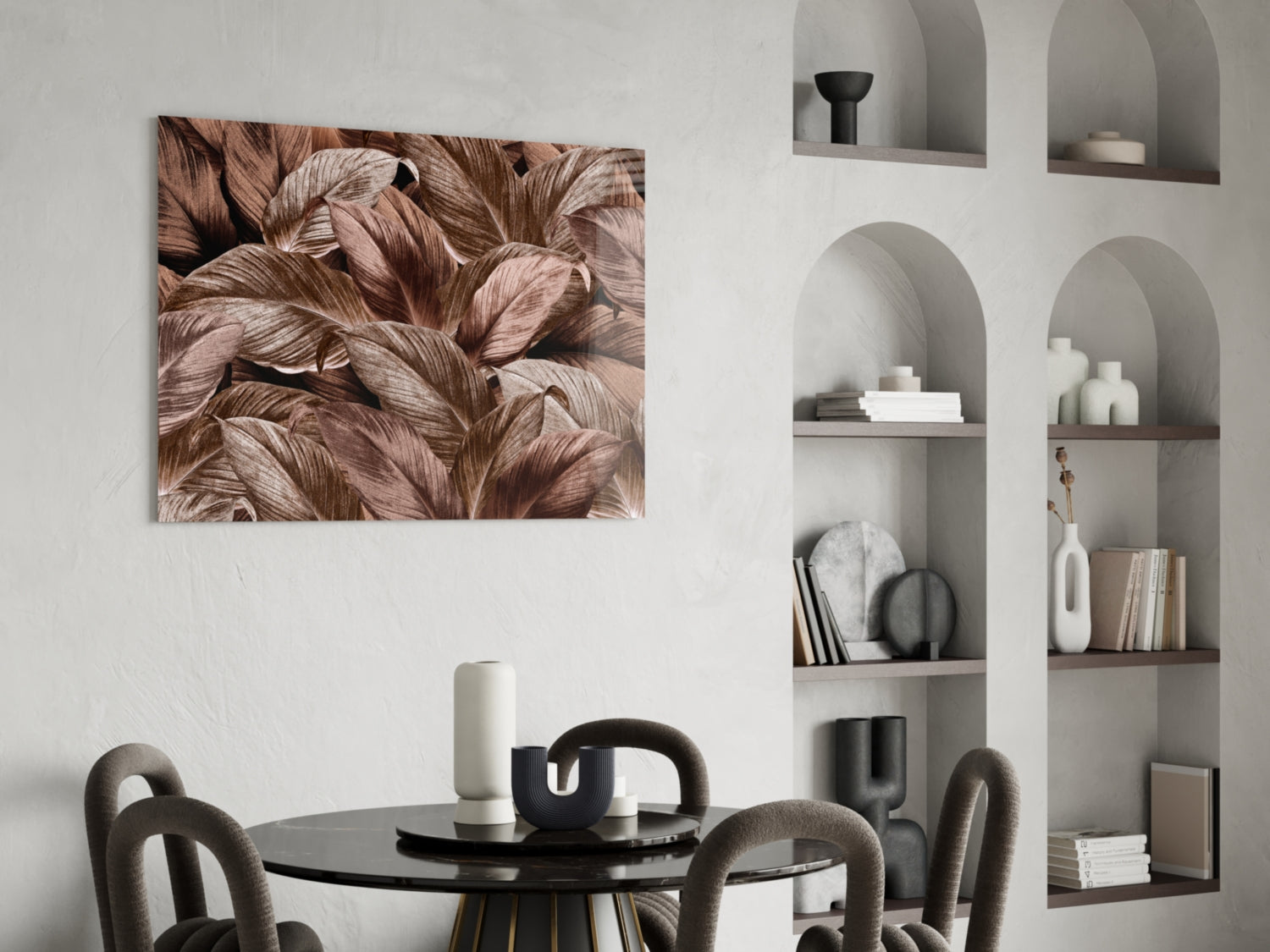 Tropical Leaf Glass Wall Art.