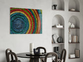 Colored Spiral panel adding rainbow energy to a child's room