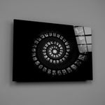 Stained-glass spiral panel bringing cathedral drama to a contemporary living space