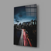 Manhattan long-exposure panel bringing metropolitan mood to a contemporary living space