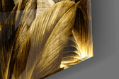 Yellow Leaf artwork anchoring a heritage-themed wall in jewel-tone palette