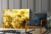 Yellow Abstract Pattern glass print enhancing a hallway with statement texture