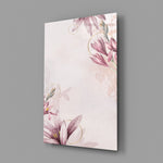 Mauve lily pattern panel bringing soft romance to a contemporary living space