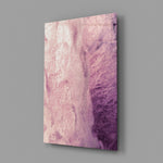 Rose-and-plum abstract panel bringing soft palette to a contemporary living space