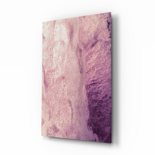 Pink Abstract Pattern glass wall art displayed above a console in a designer interior