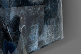 Blue Abstract Pattern artwork anchoring a contemporary wall in moody palette