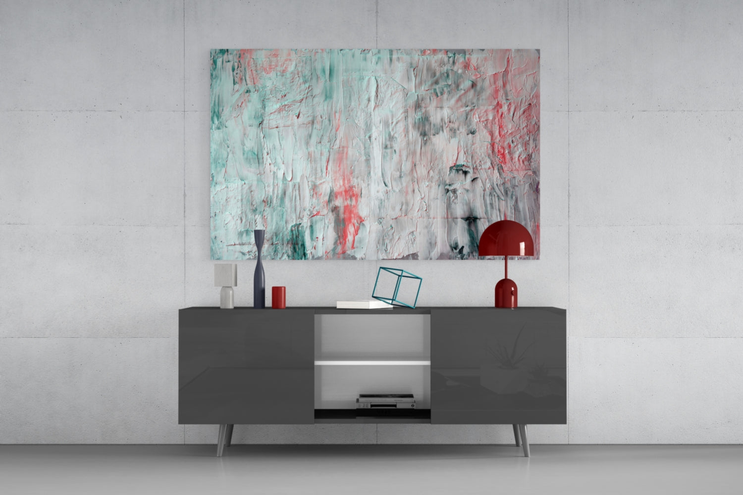 Oil Art Effect Abstract Pattern Glass Wall Art.