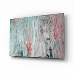 Oil Art Effect Abstract Pattern glass wall art displayed above a console in a designer interior