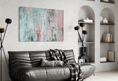 Oil Art Effect Abstract Pattern glass wall art styled in a creative studio