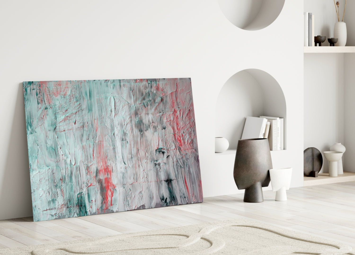 Oil Art Effect Abstract Pattern Glass Wall Art.