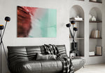 Green Abstract Pattern glass wall art styled in a creative studio