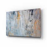 Abstract Pattern glass wall art displayed above a console in a designer interior