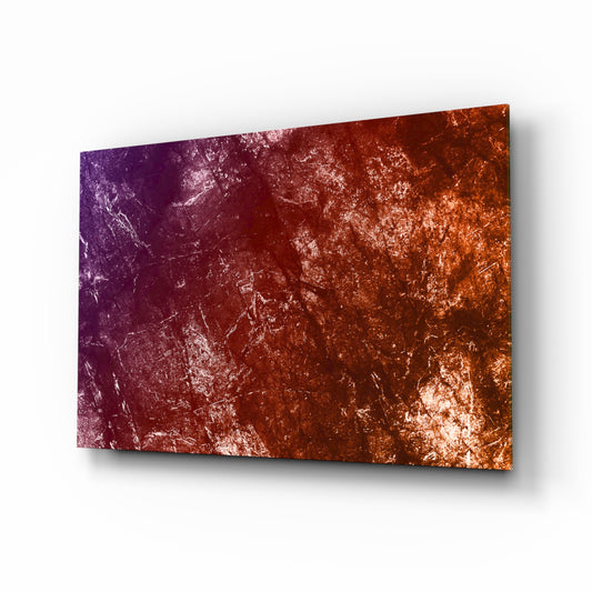 Abstract Pattern glass wall art displayed above a console in a designer interior