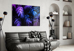 Tropical Leaf glass wall art styled in a creative studio