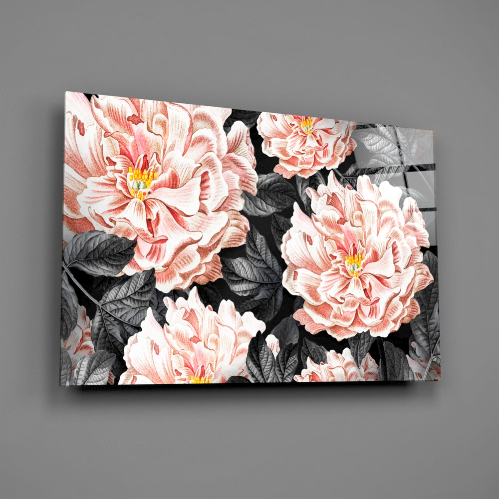 Pink peony panel bringing old-master mood to a contemporary living space