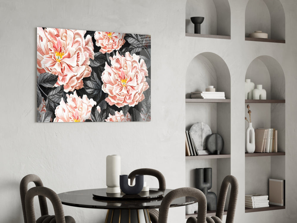 Flower panel adding intimate warmth to a bedroom
