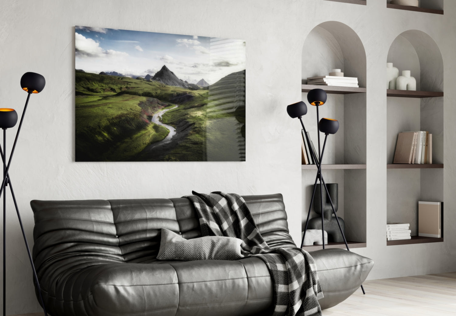 Green Valley Glass Wall Art.