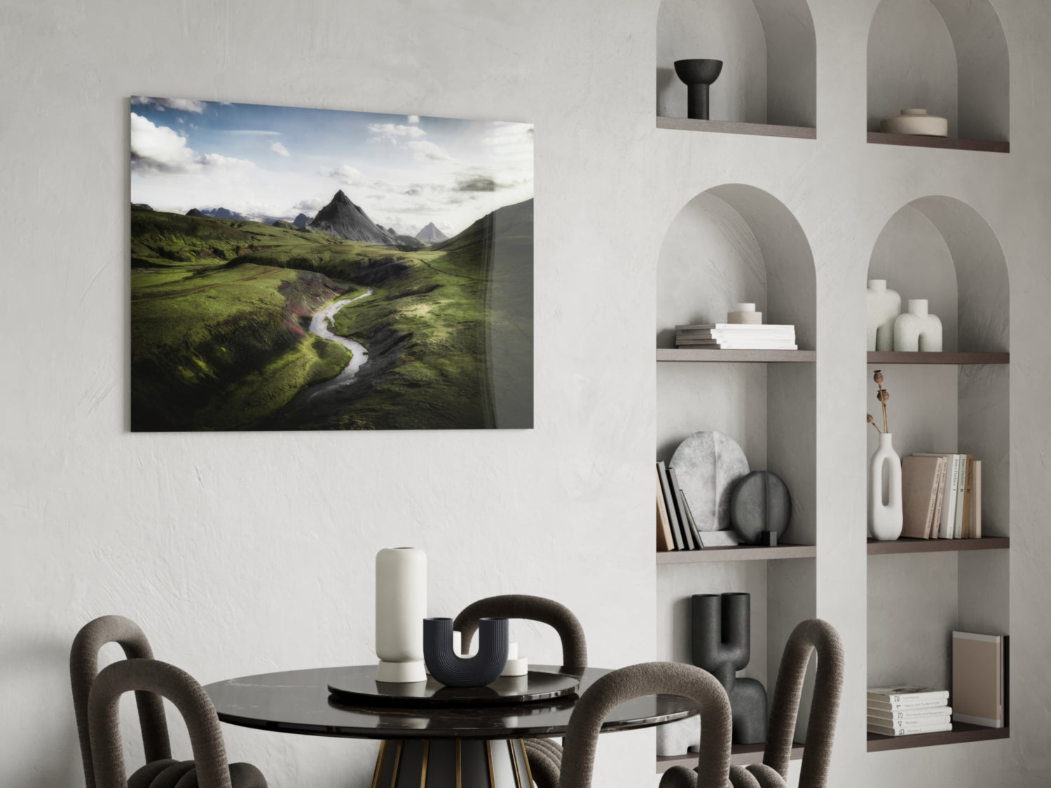 Green Valley Glass Wall Art.