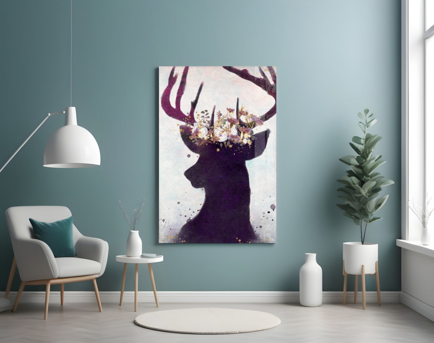 Deer Glass Wall Art.