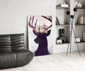 Deer panel adding romantic-naturalist mood to a study