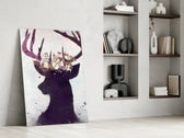 Deer glass print enhancing an entry hall with ceremonial presence