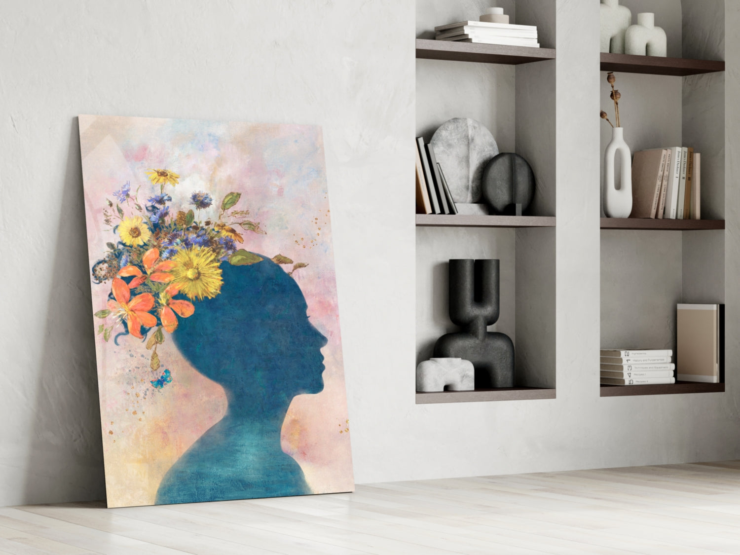 Woman Portrait Glass Wall Art.