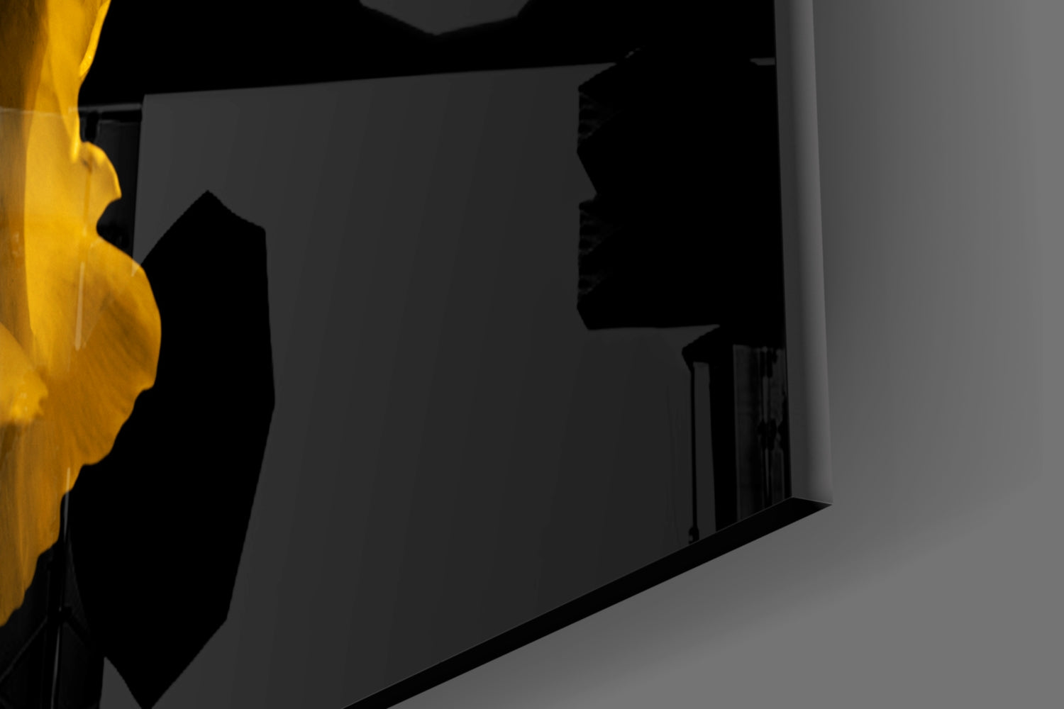 Yellow Flower Glass Wall Art.