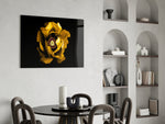 Yellow Flower panel adding poetic grace to a dressing area