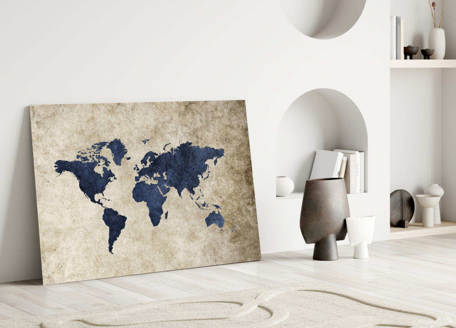 World Map Glass Wall Art.