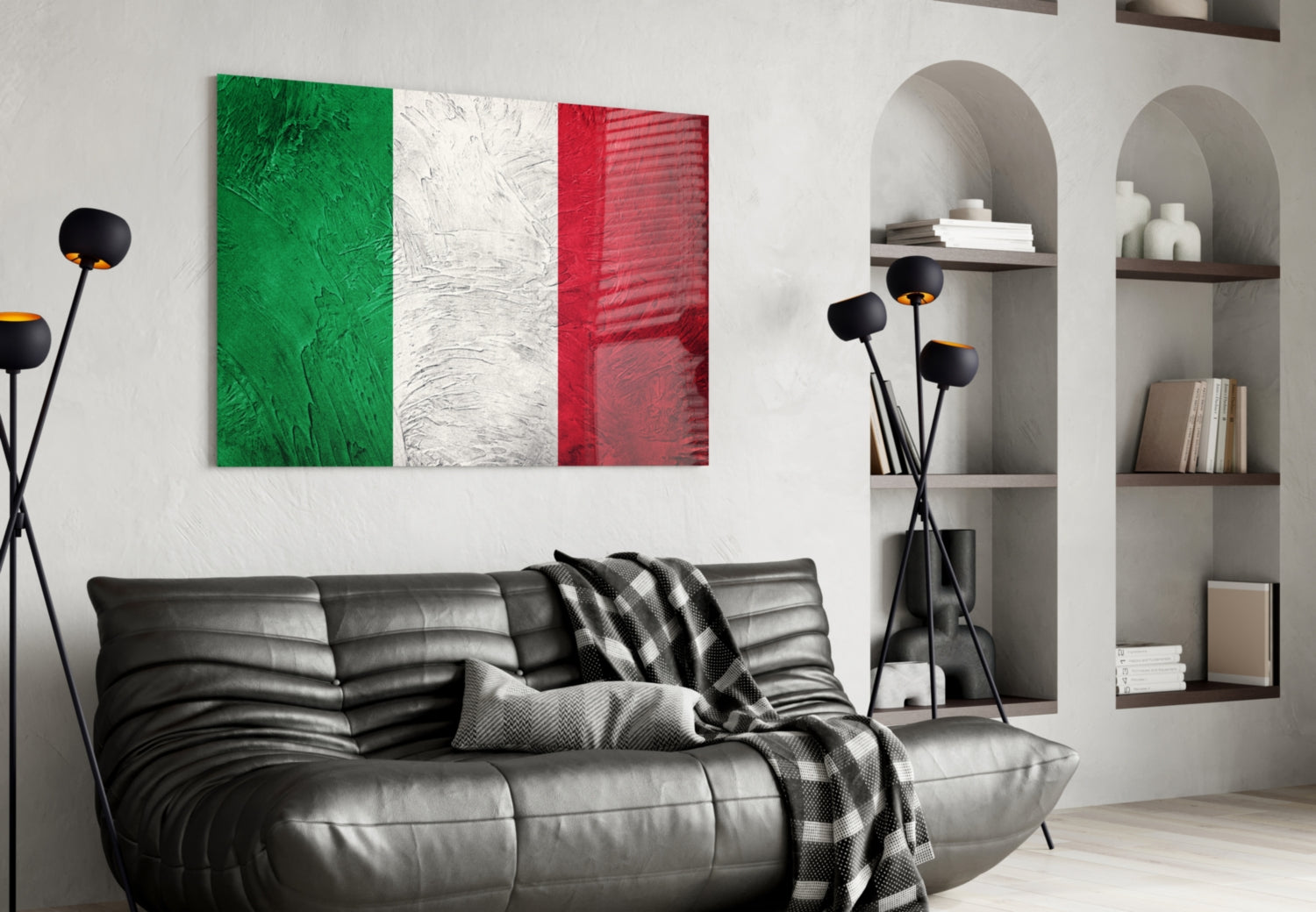 Flag of Italy Glass Wall Art.