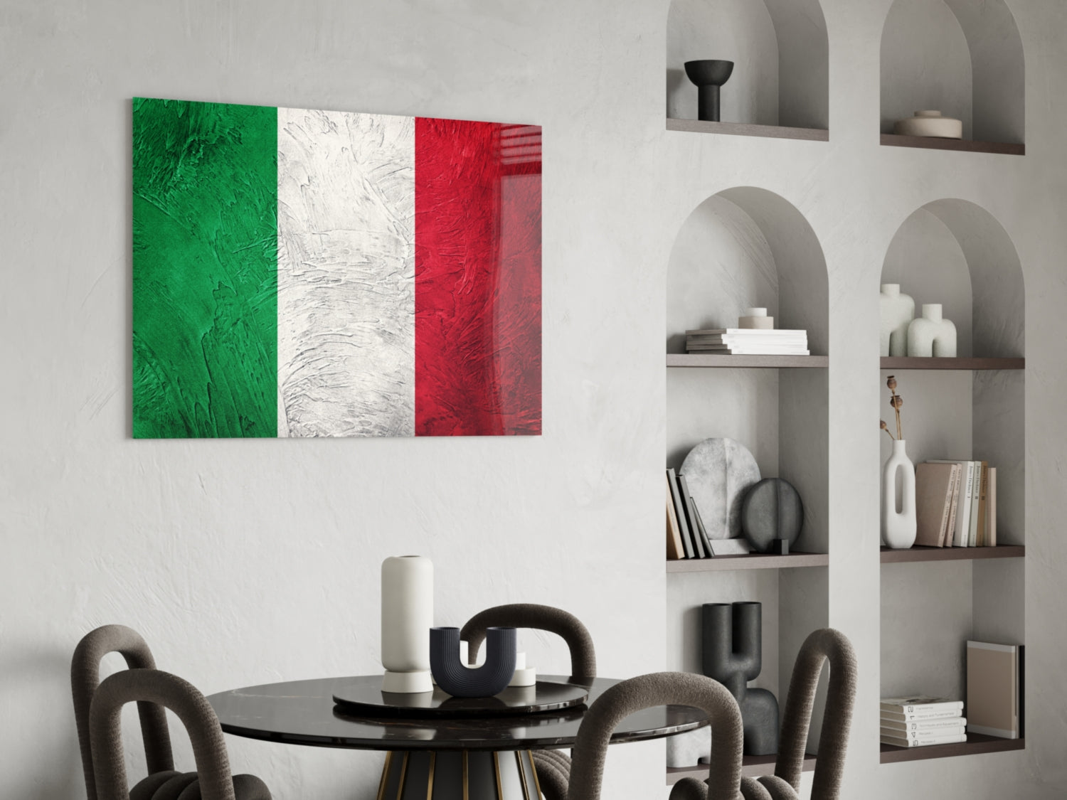 Flag of Italy Glass Wall Art.