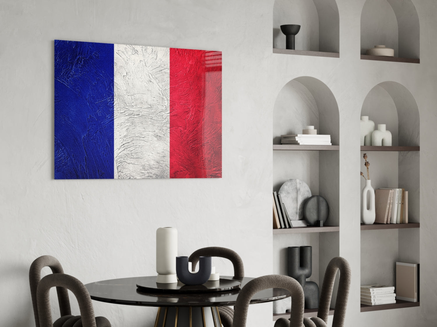 Flag of France Glass Wall Art.