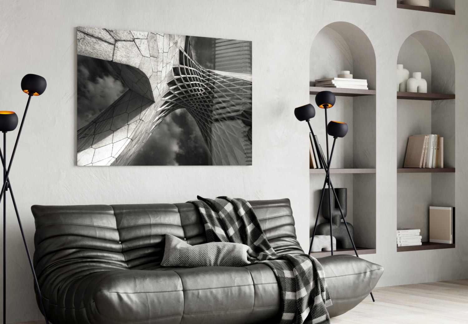 Interesting Architectural Glass Wall Art.