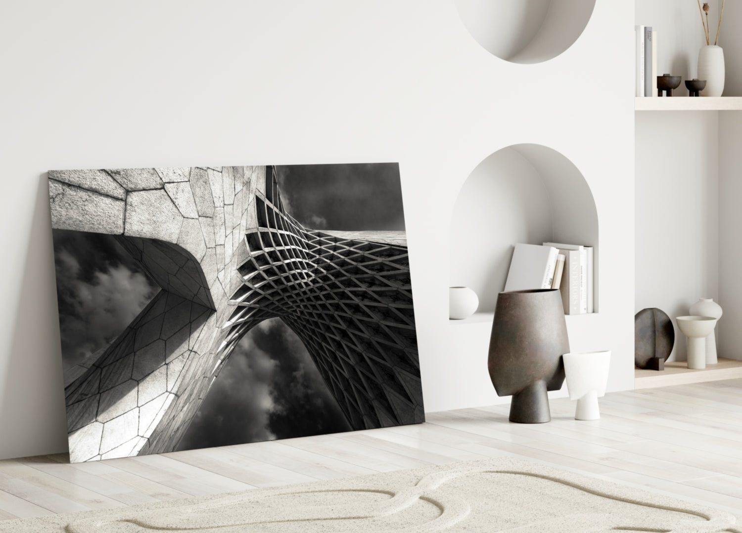 Interesting Architectural Glass Wall Art.