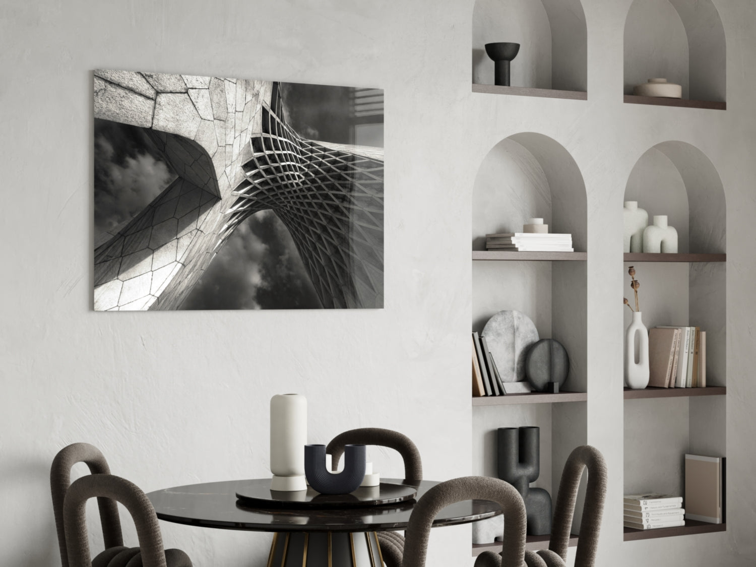 Interesting Architectural Glass Wall Art.