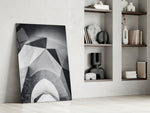 Architectural Geometric Shapes glass print enhancing a home office