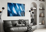 Architectural Geometric Shapes glass wall art styled in an executive office