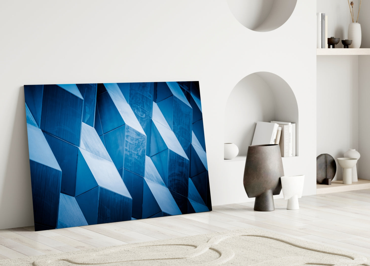 Architectural Geometric Shapes Glass Wall Art.